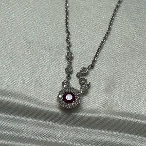18kt White Gold Ruby & Diamond Necklace